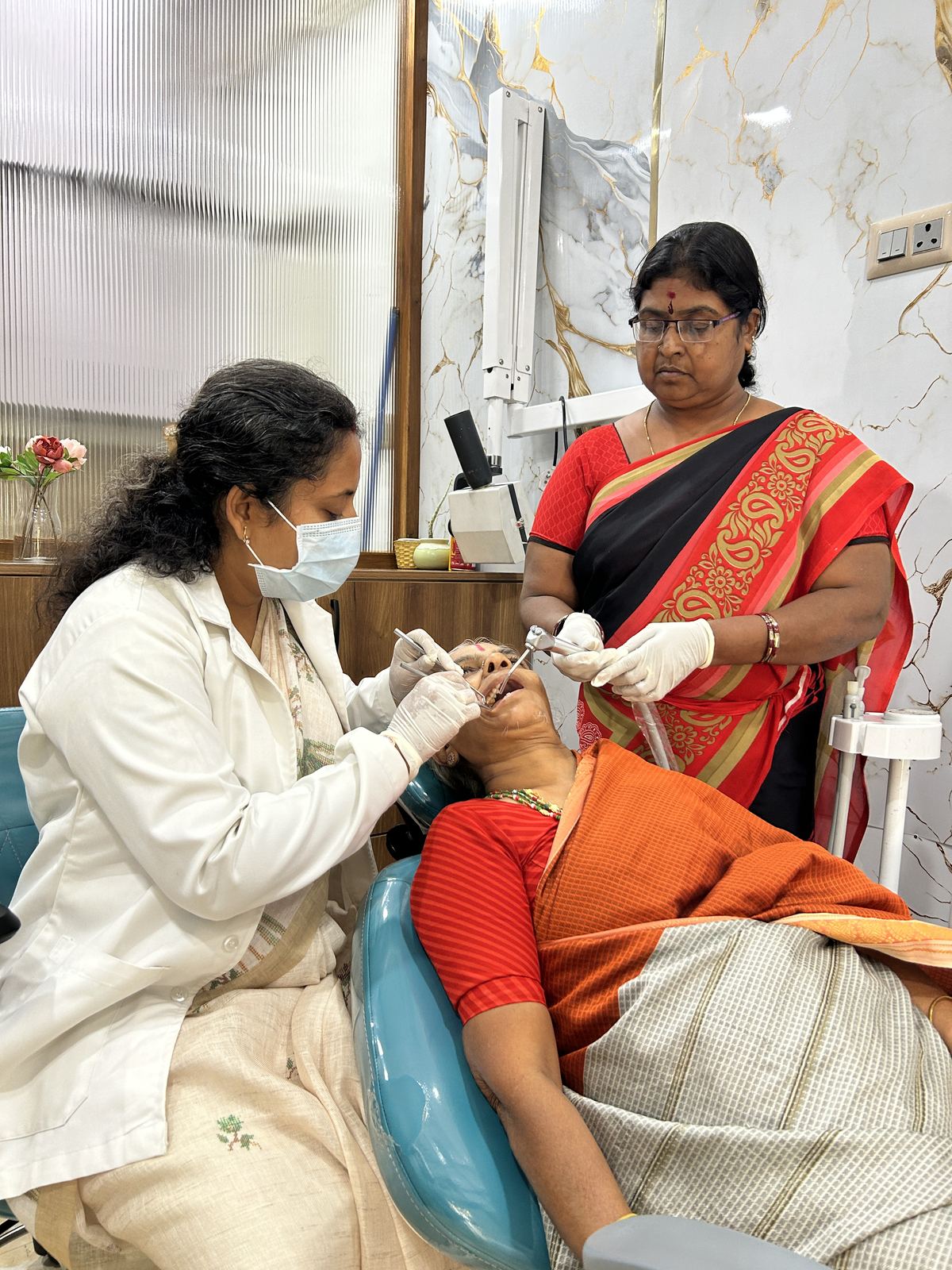 Patient being treated
