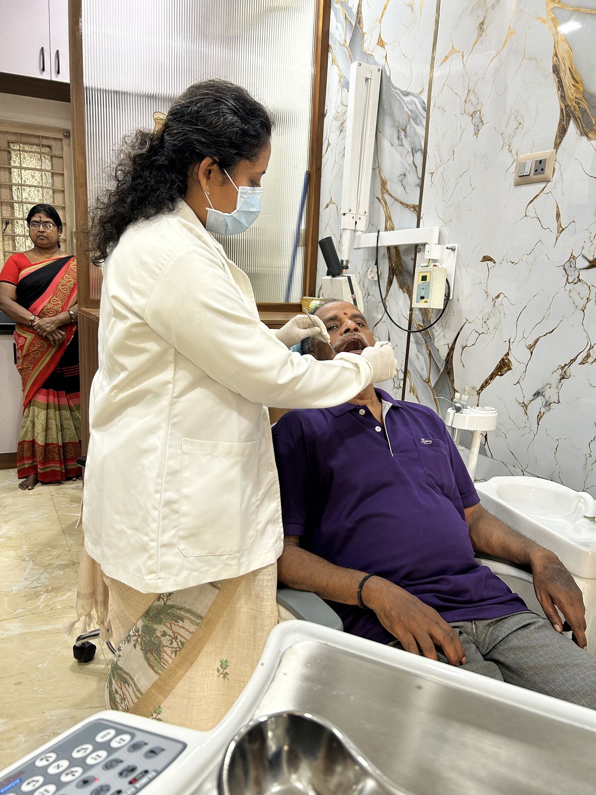 Dental check-up in progress